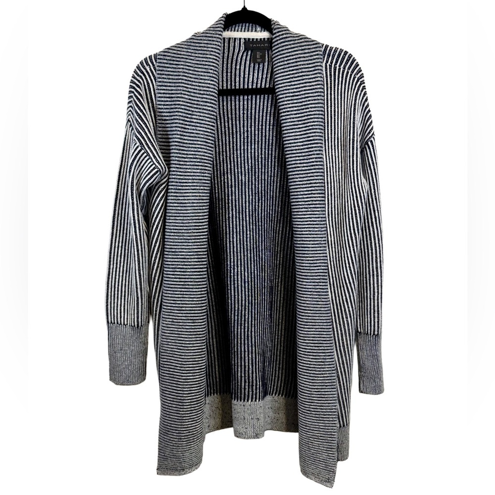 🆕 Tahari | Open Front Cardigan | Cable Knit | Draped Sweater | Cozy Layer |